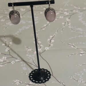 Rose Quartz sterling silver earrings